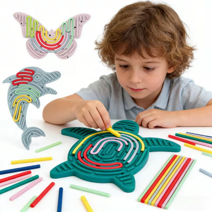 Silicone Rod Travel Fidget Toys Sensory Activity Board for Kids Busy Board Relaxing Anxiety ADHD Autism Stress Relief Party Gift