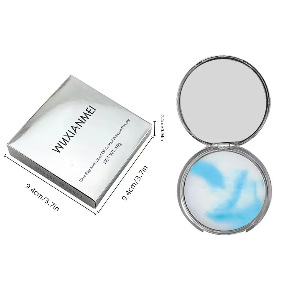 Matte Setting Powder Lasting Oil-Control Purple Glitter Pressed Powder Brightening Face Powder Jelly Compact Foundation Makeup
