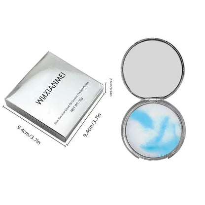 Matte Setting Powder Lasting Oil-Control Purple Glitter Pressed Powder Brightening Face Powder Jelly Compact Foundation Makeup