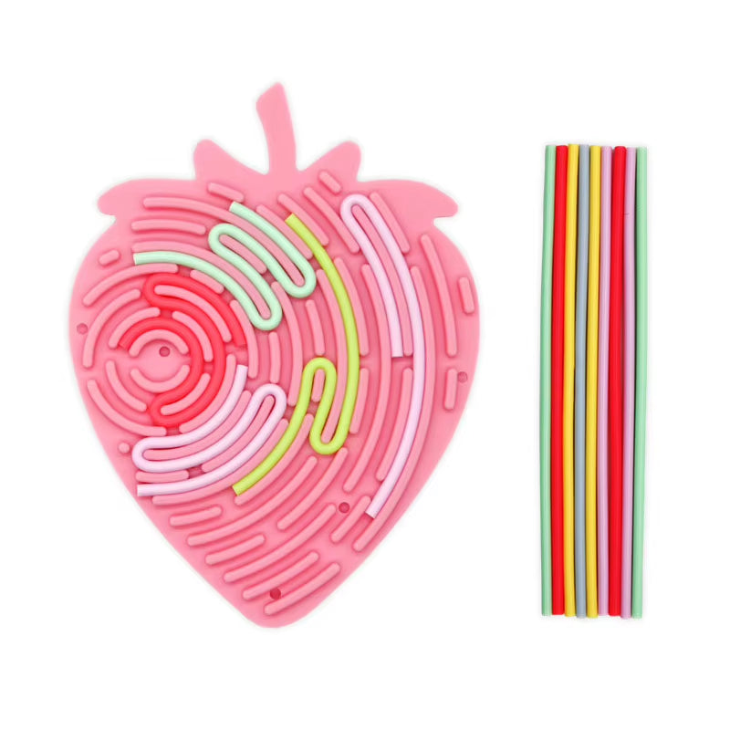 Silicone Rod Travel Fidget Toys Sensory Activity Board for Kids Busy Board Relaxing Anxiety ADHD Autism Stress Relief Party Gift