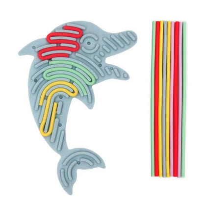 Silicone Rod Travel Fidget Toys Sensory Activity Board for Kids Busy Board Relaxing Anxiety ADHD Autism Stress Relief Party Gift