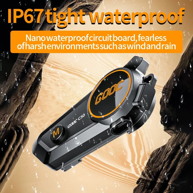 1/2X Music Interphone Bluetooth 5.3 Motorcycle Helmet Intercom Headset Waterproof 300M Intercomunicador Speaker Earphone