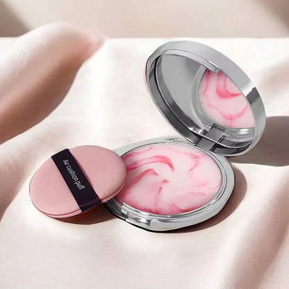 Matte Setting Powder Lasting Oil-Control Purple Glitter Pressed Powder Brightening Face Powder Jelly Compact Foundation Makeup