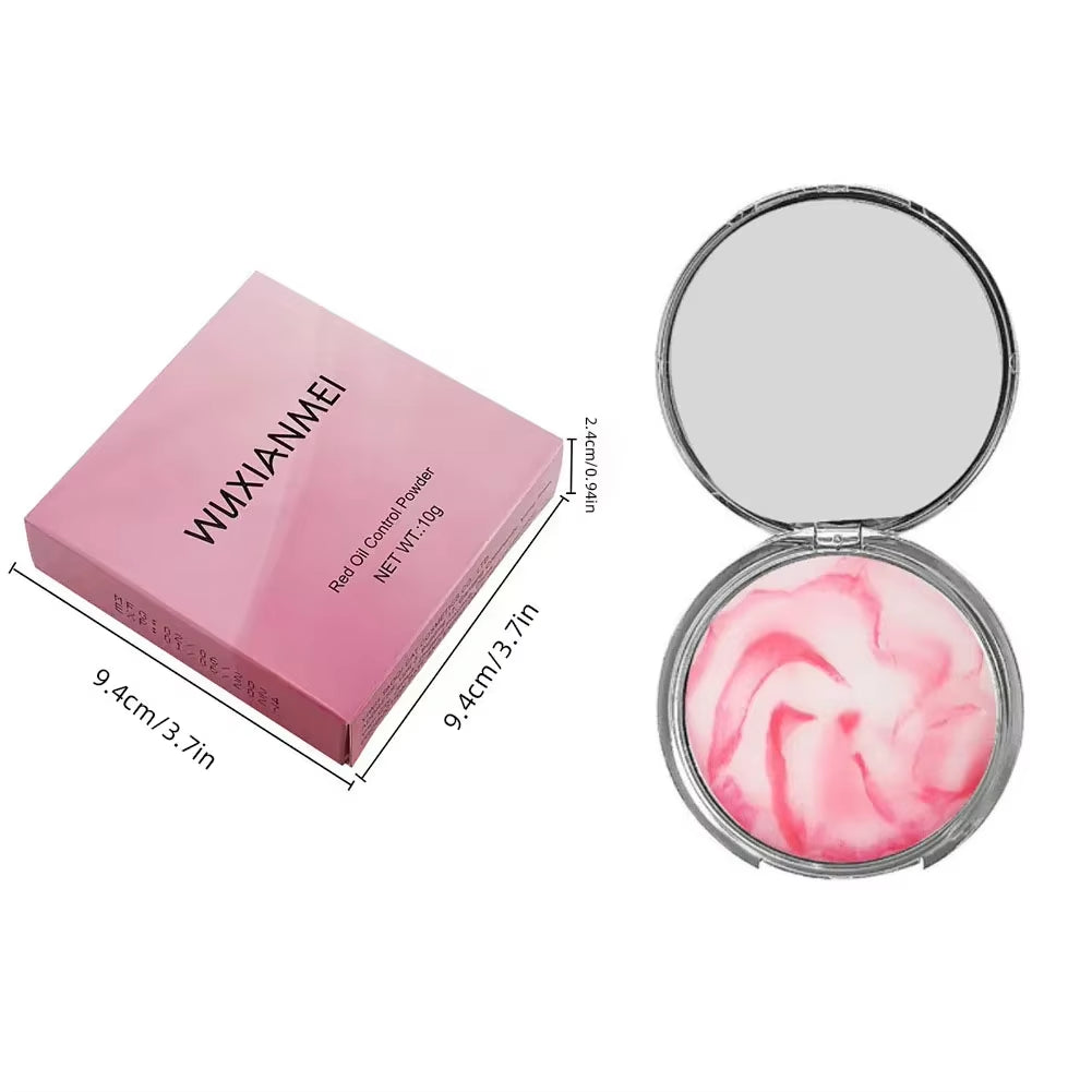 Matte Setting Powder Lasting Oil-Control Purple Glitter Pressed Powder Brightening Face Powder Jelly Compact Foundation Makeup