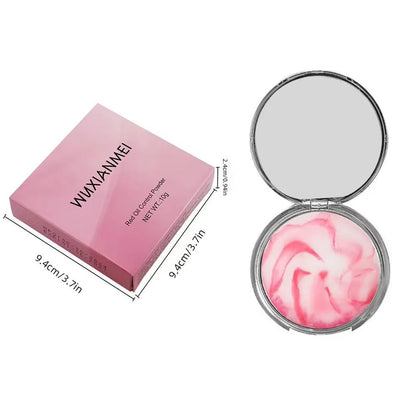 Matte Setting Powder Lasting Oil-Control Purple Glitter Pressed Powder Brightening Face Powder Jelly Compact Foundation Makeup