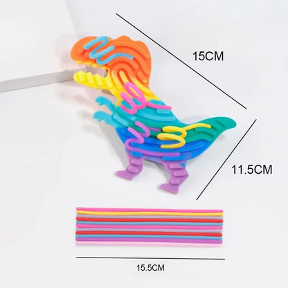 Silicone Rod Travel Fidget Toys Sensory Activity Board for Kids Busy Board Relaxing Anxiety ADHD Autism Stress Relief Party Gift