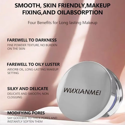 Matte Setting Powder Lasting Oil-Control Purple Glitter Pressed Powder Brightening Face Powder Jelly Compact Foundation Makeup