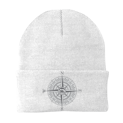 Compass Camping Embroidered Beanie